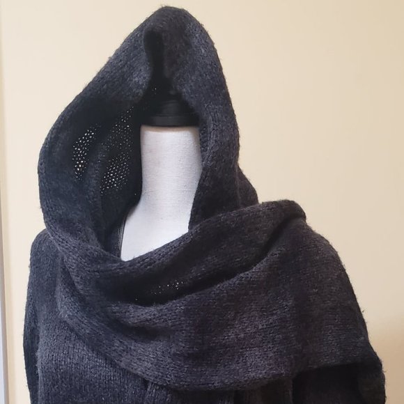 Ombre sweater cardigan with detachable scarf - Picture 4 of 5